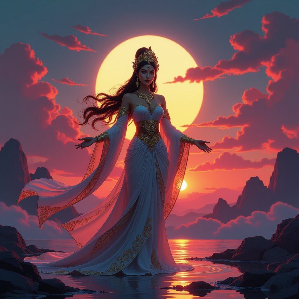 Eastern Goddess of Morning Light as Matte Painting