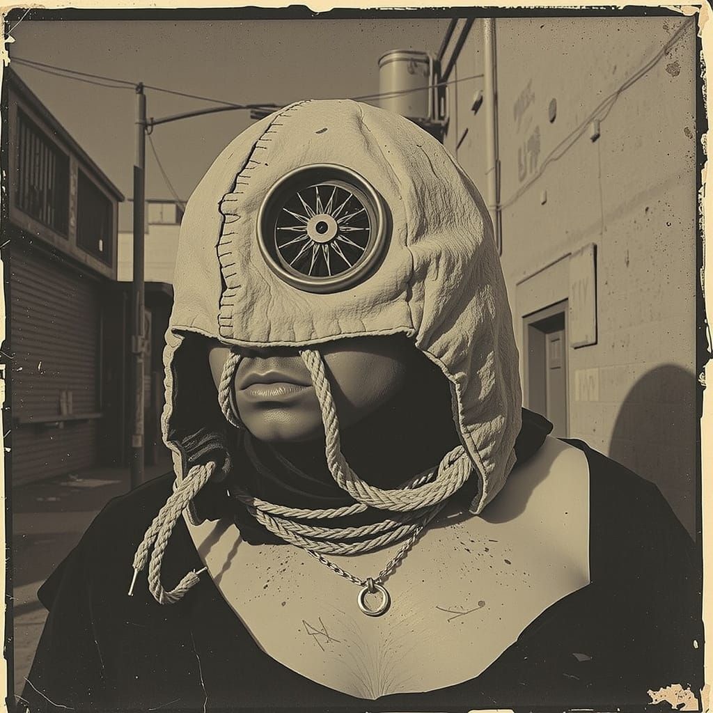 Juggalo in Alleyway: Vintage Photogravure Style