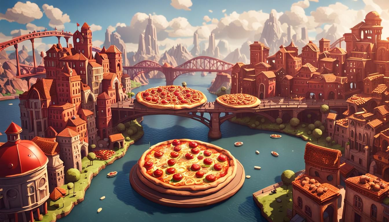 Welcome to pizza island. Now overseen by pizza bridge.