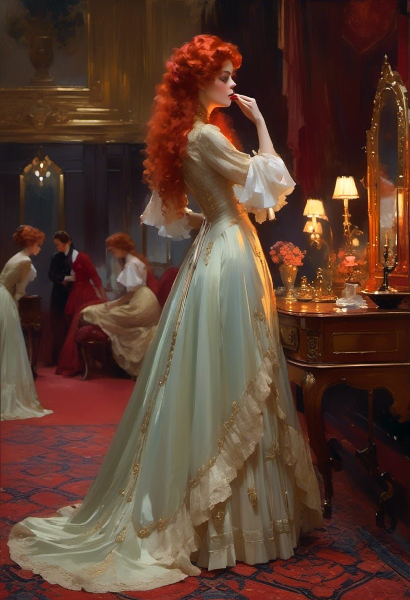 Victorian Vampire Portrait in Dreamy Vignette Style