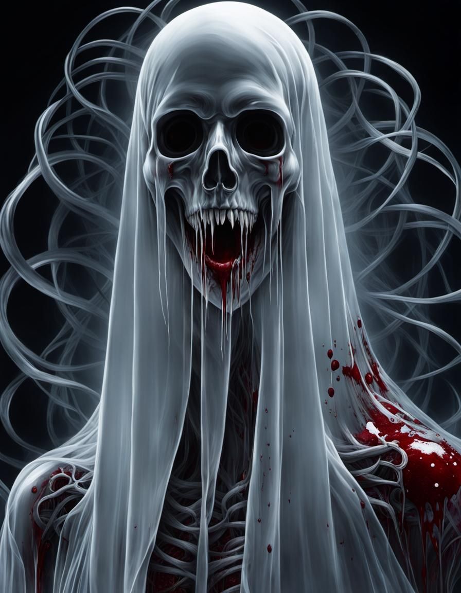 Horrific Transparent Ghost with Twisted Soul