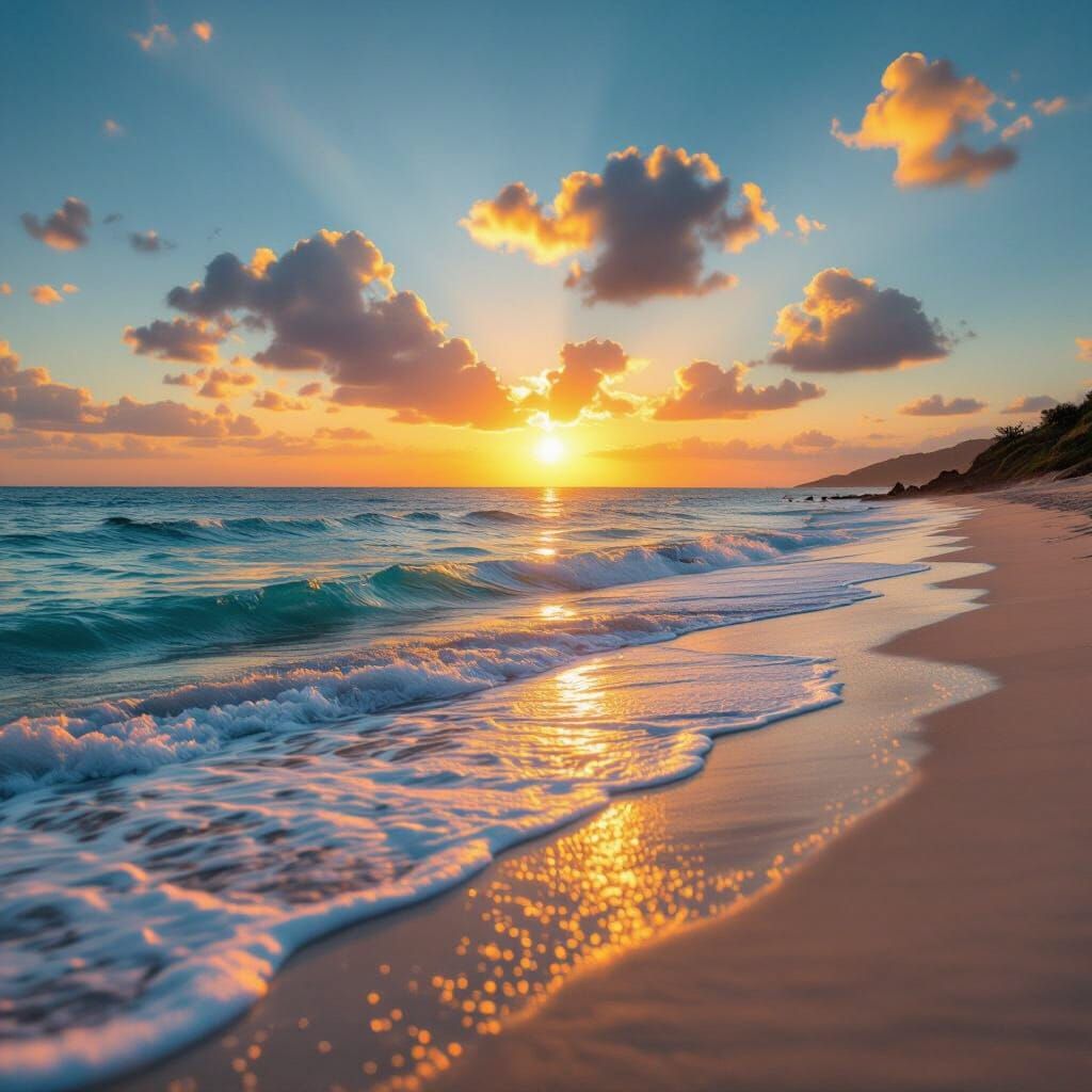 Sunset Beach Professional Photography with Bokeh