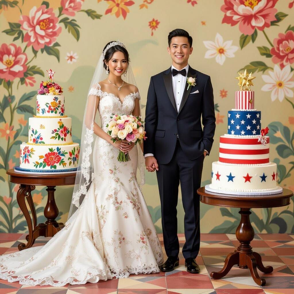 Filipina-American Wedding: Whimsical Art Style