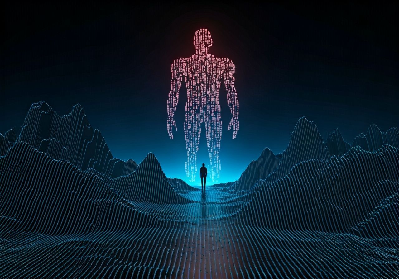 Abstract Code Landscape with Digital Entity