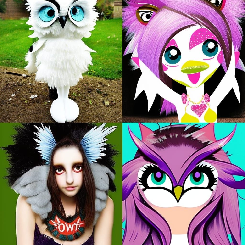 Stylized Furry Owl Girl Character Design