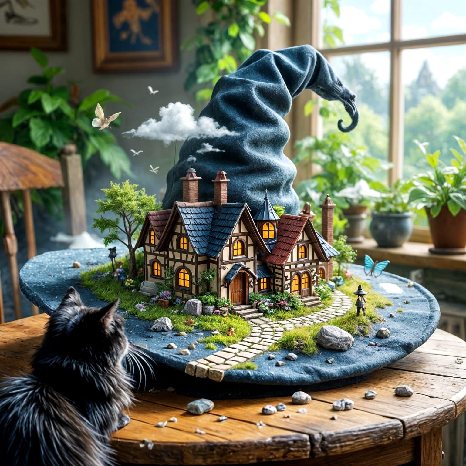 Magical World on Witch's Hat Illustration