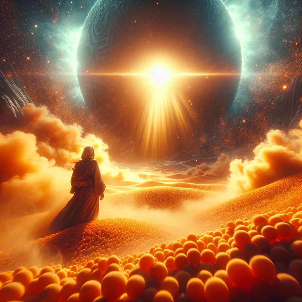 Extraterrestrial Desert Explorer in Cinematic Style