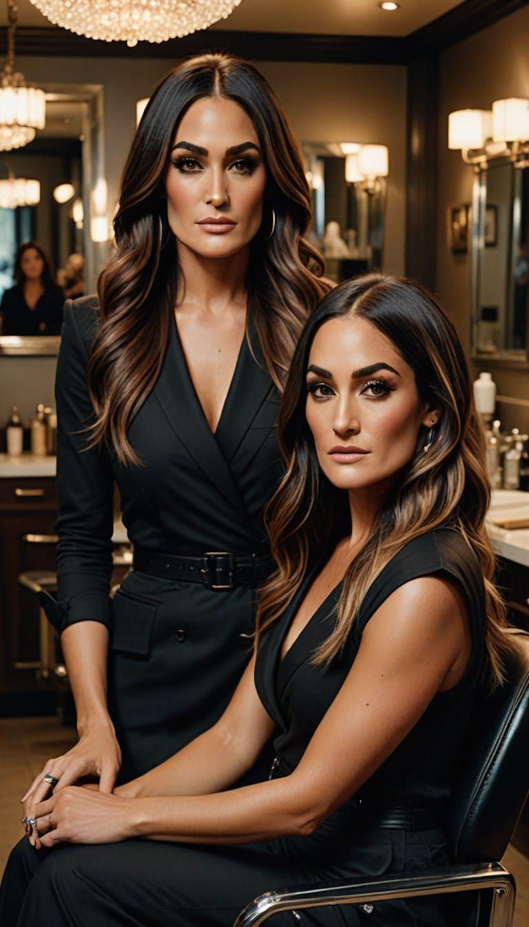 Nikki Bella's Emotional Haircut in a Moody, Cinematic Style