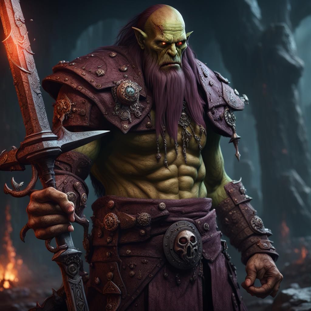 Grimdark Half-Orc Mindflayer Wild Magic Barbarian