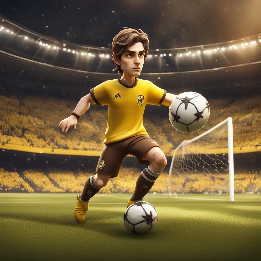 Chibi Soccer Goalkeeper in Detailed Matte Painting