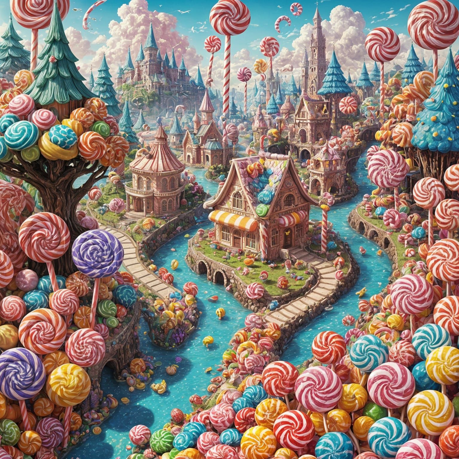 Whimsical Land of Candy Delights