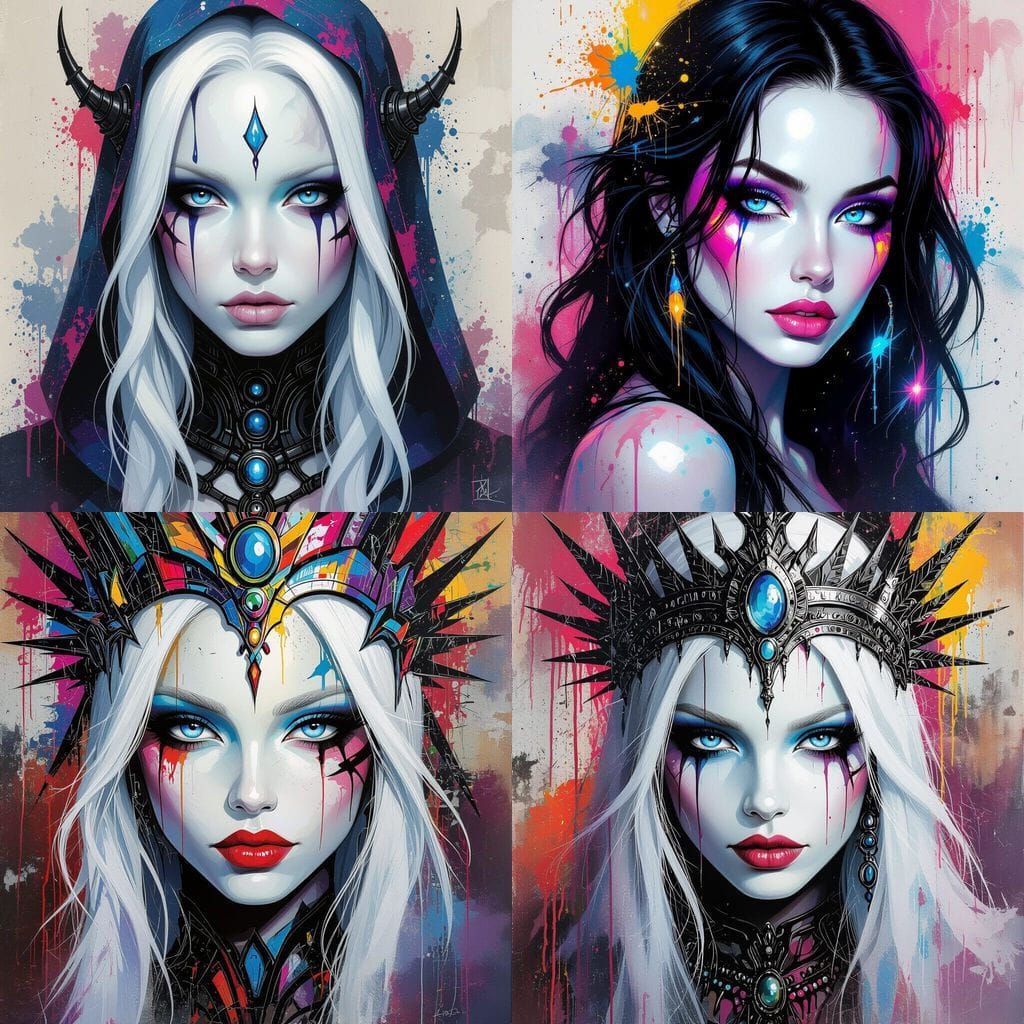 Intense Albino Goddess with Piercing Blue Eyes