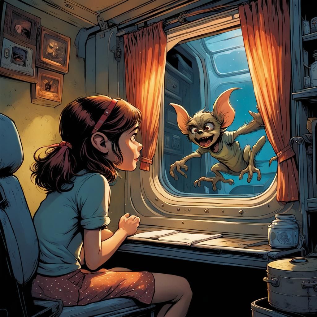 Girl Sees Gremlin on Airplane, Pixar Style