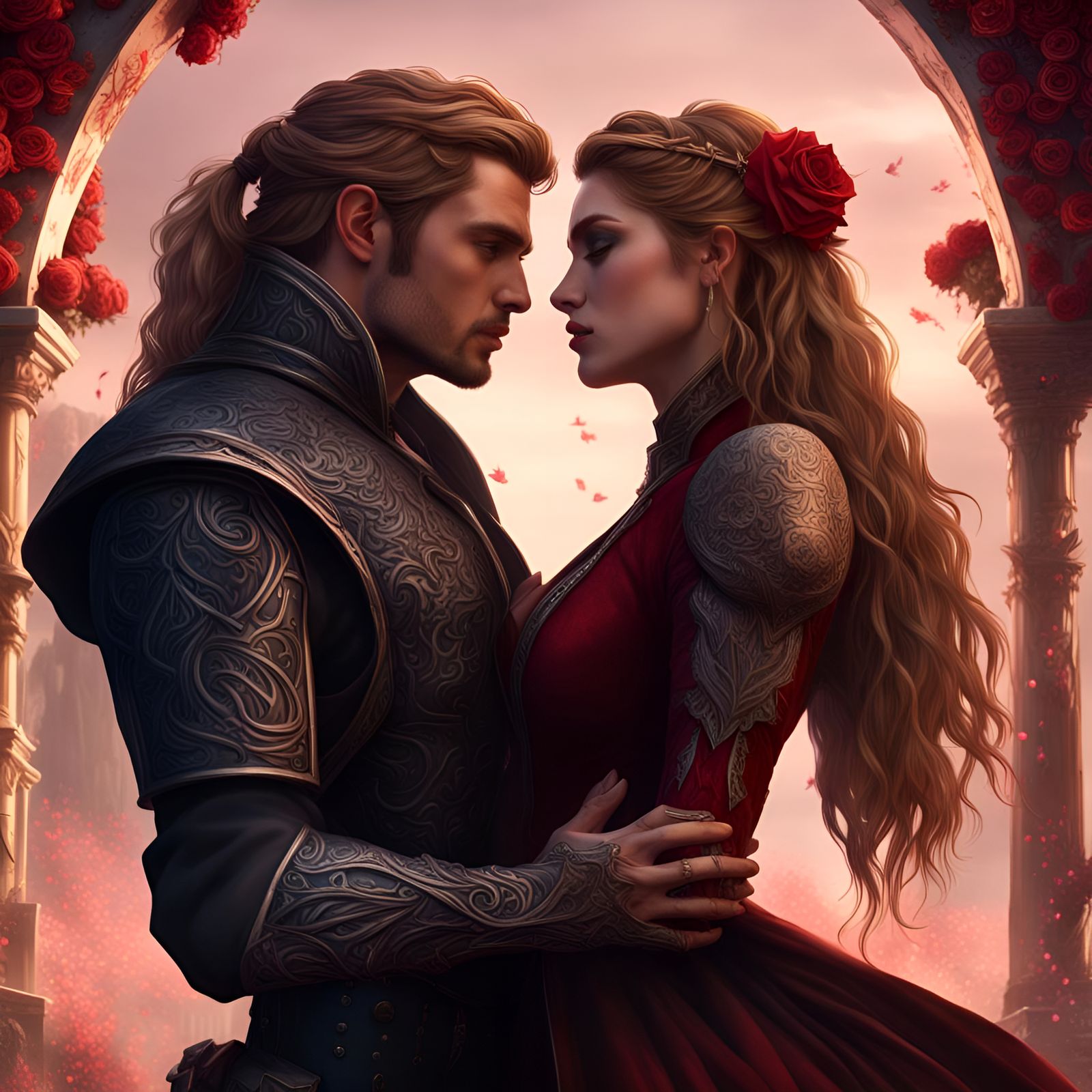 Feyre and Tamlin Kiss Scene: Fantasy Concept Art