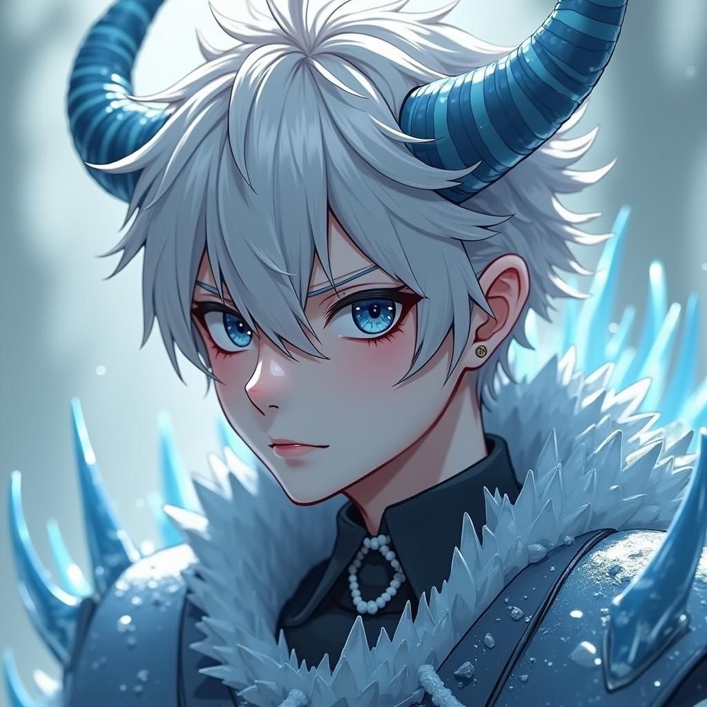 Icy Undead Demon in Anime Style