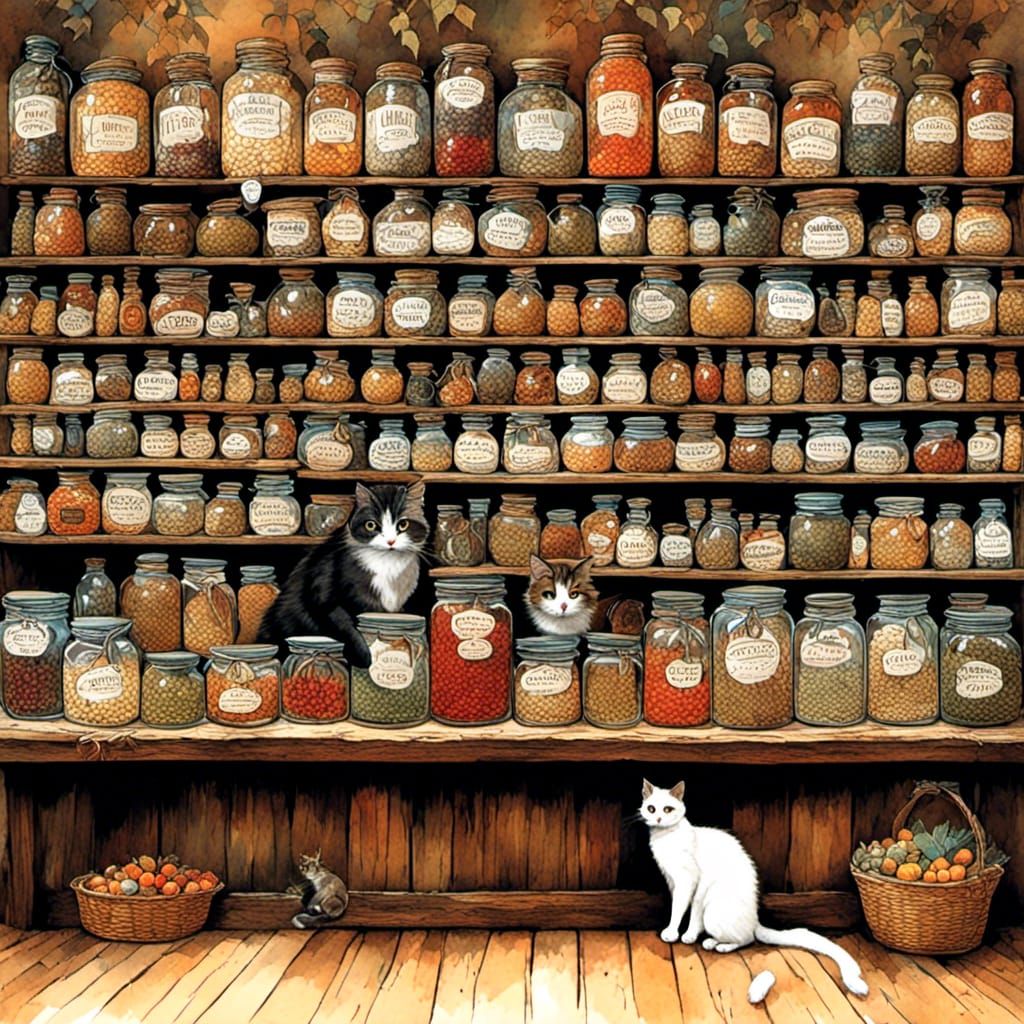 Vintage Country Store with Wood Stove in Watercolor