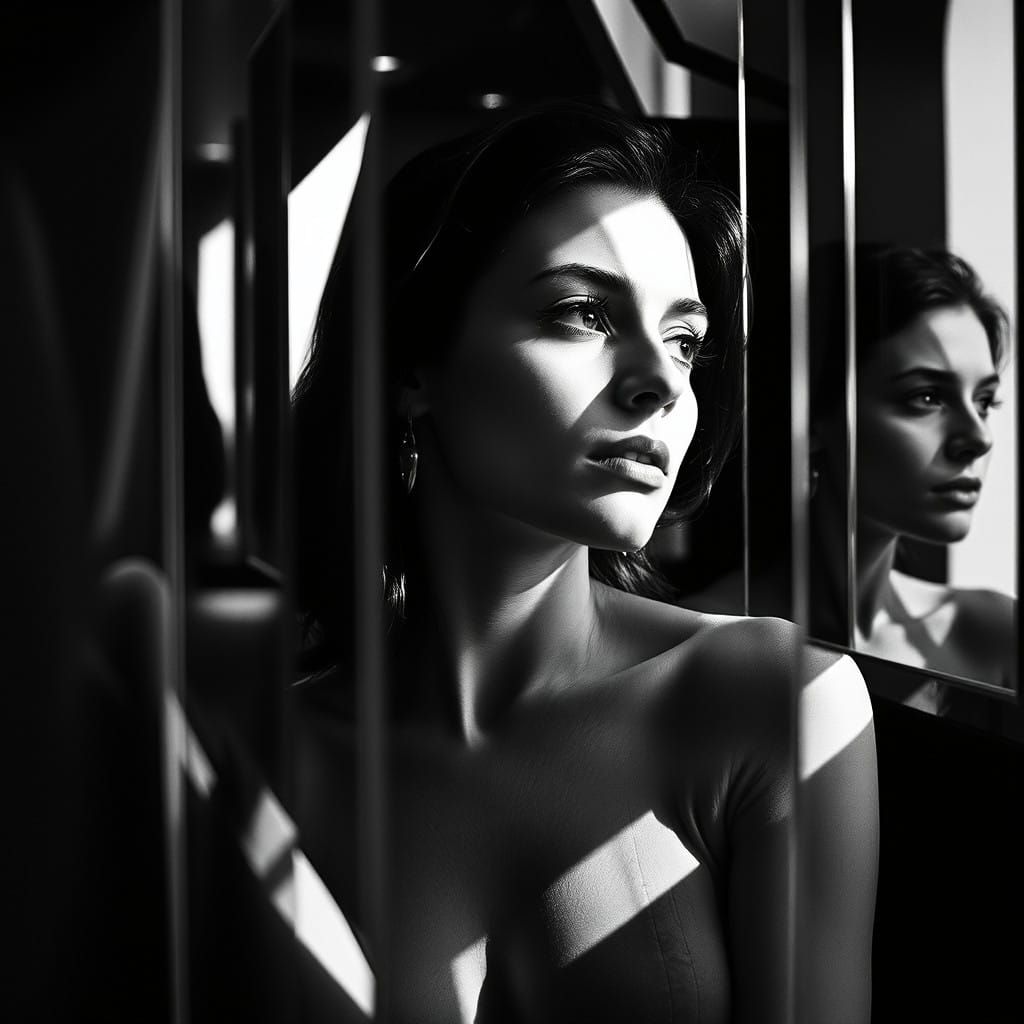 Noir Beauty Reflected in Chiaroscuro