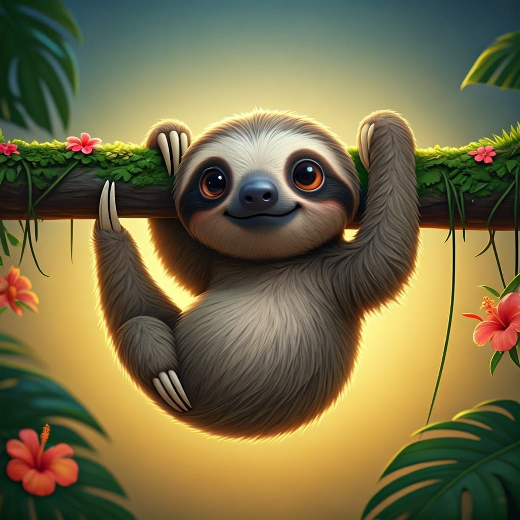 Sweeter Sloth Suspended in Paradise
