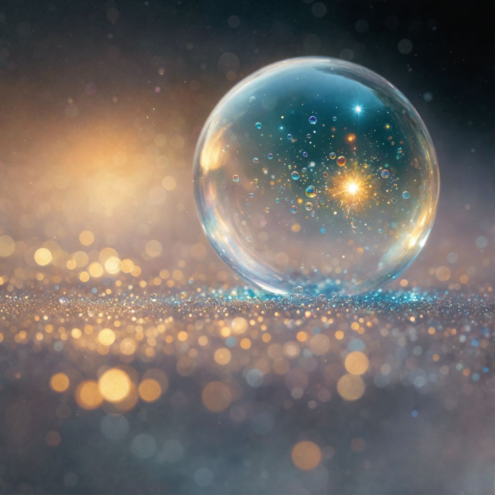 Sparkling Bubbles in Soft Watercolor with Intricate Details