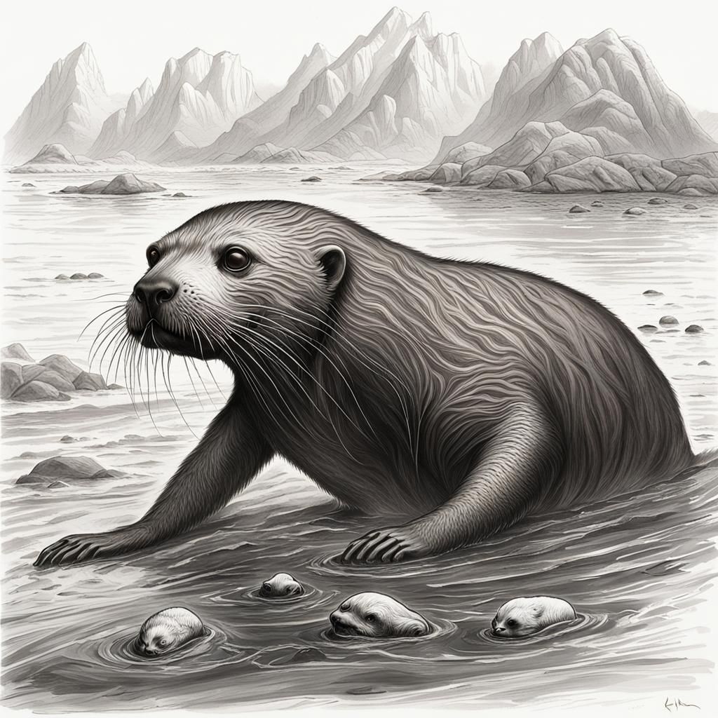 Alien Exoplanet with Otter-like Creatures: Speculative Zoolo...