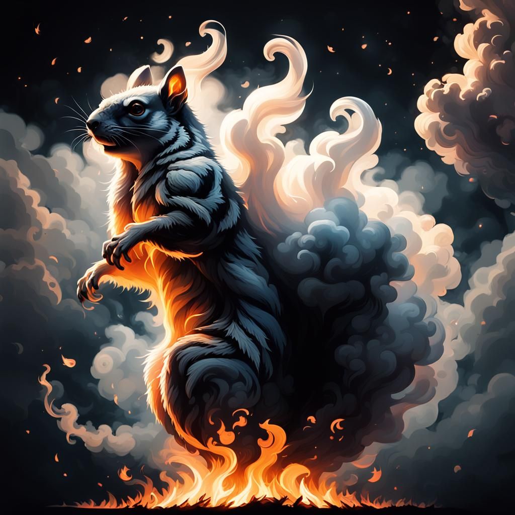Bonfire smoke squirrel