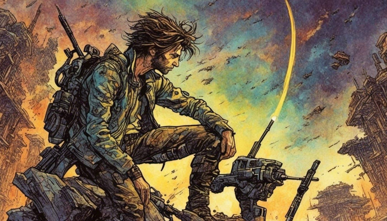 Cosmic Retro Sci-Fi Cat Mercenary Action Masterpiece