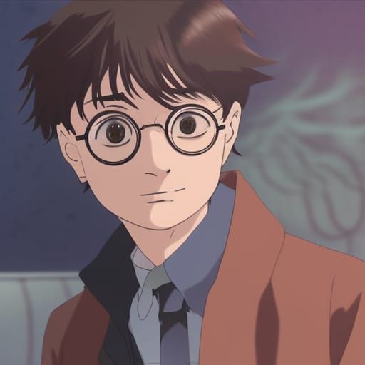 Harry Potter as Cute Anime Boy in Ghibli Style