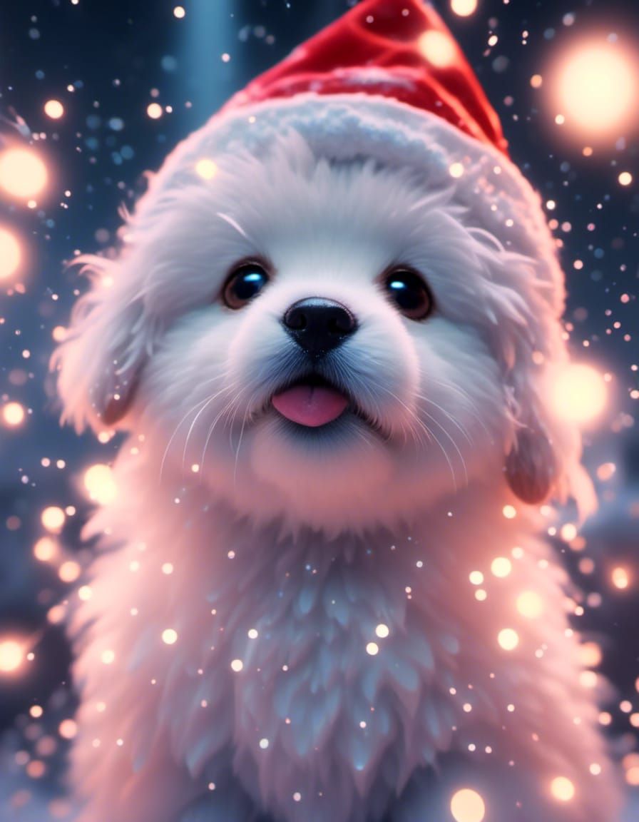 Winter Animals: White Puppy