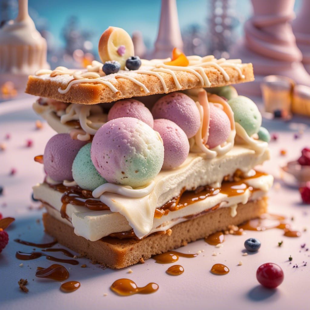 Delicious Ice Cream Sandwich Displayed as 4K Photo
