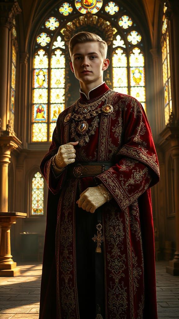 Medieval King Baldwin IV in Regal Attire