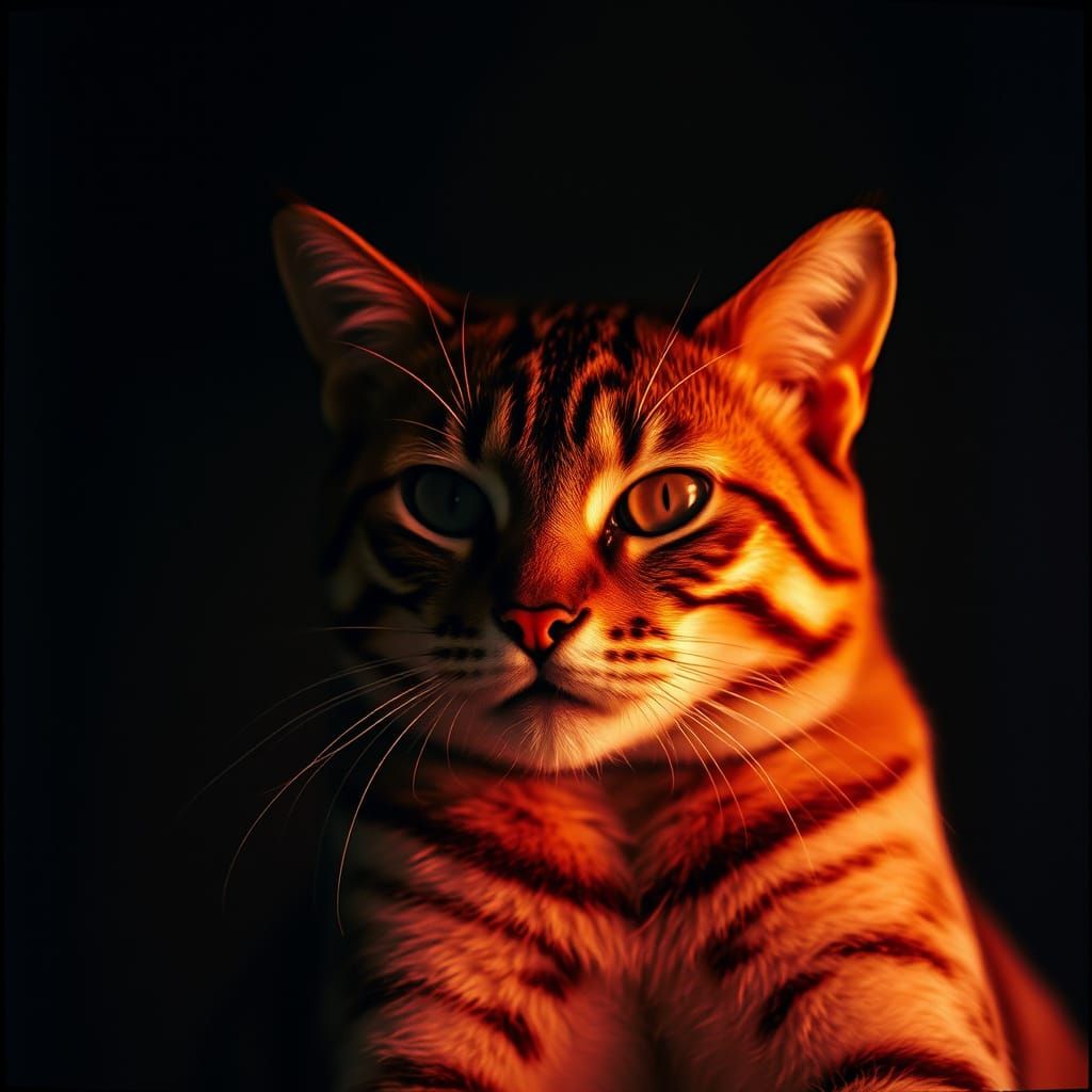 Epic Cinematic Portrait of a Majestic Cat in a Dramatic Film...