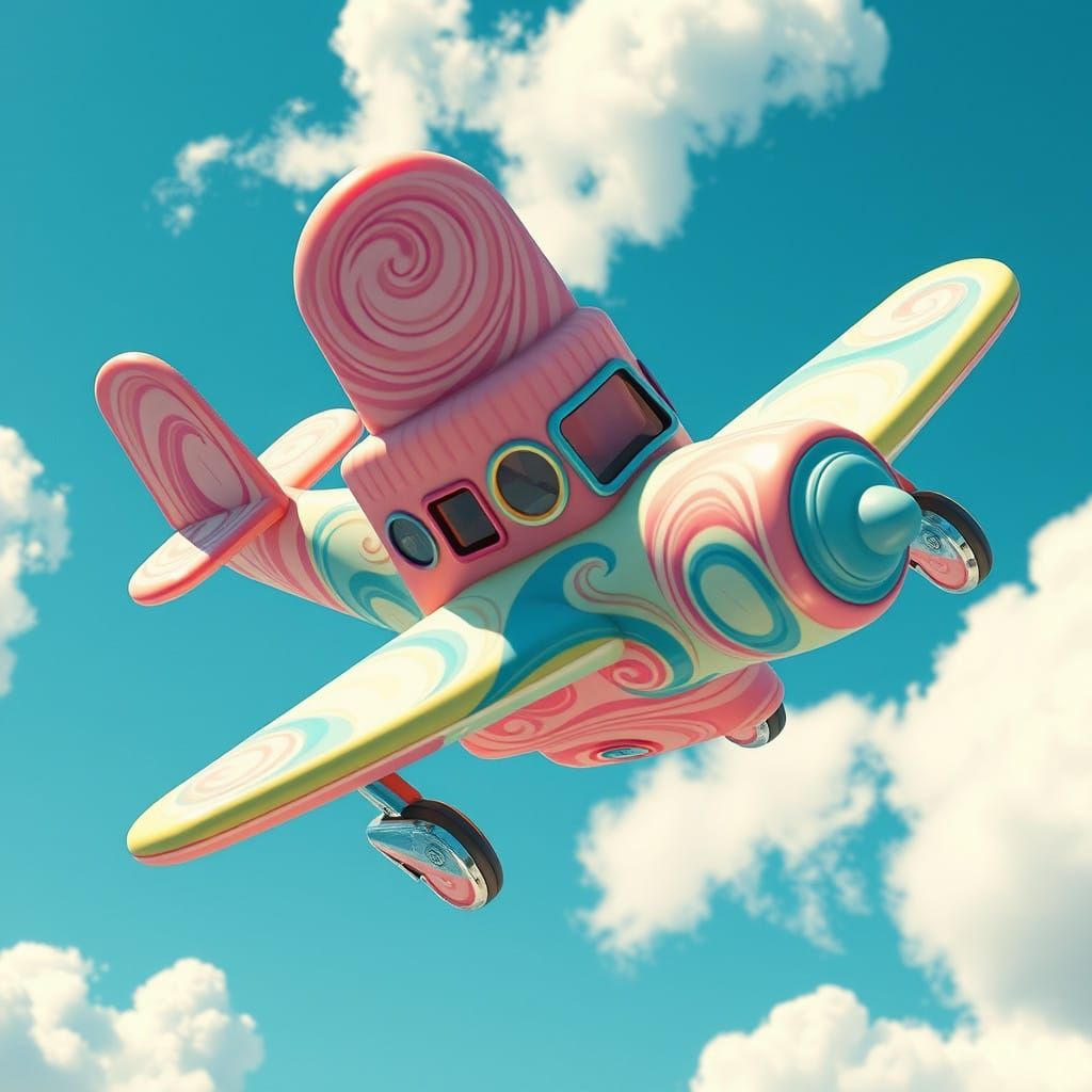 Soap Airplane Soars in Vibrant Blue Skies
