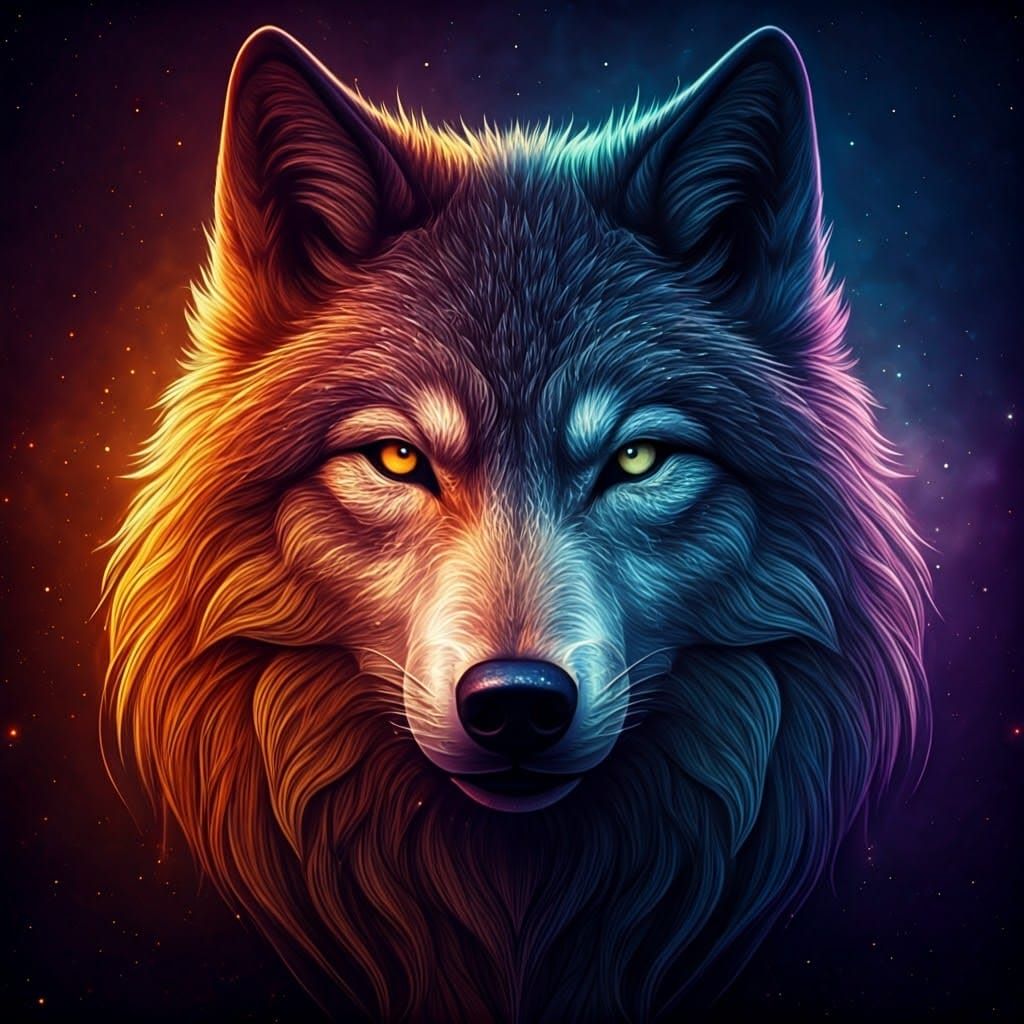 Rainbow Alpha Wolf #4