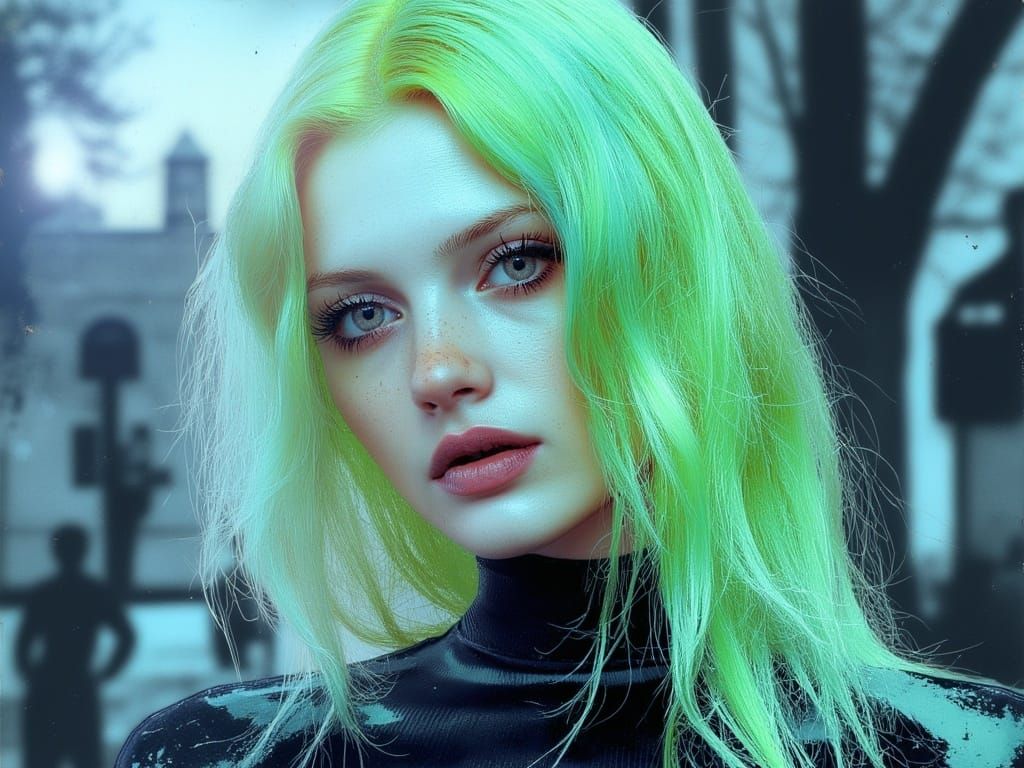 Hyper-Realistic Roller Girl in Cyberpunk Aesthetic