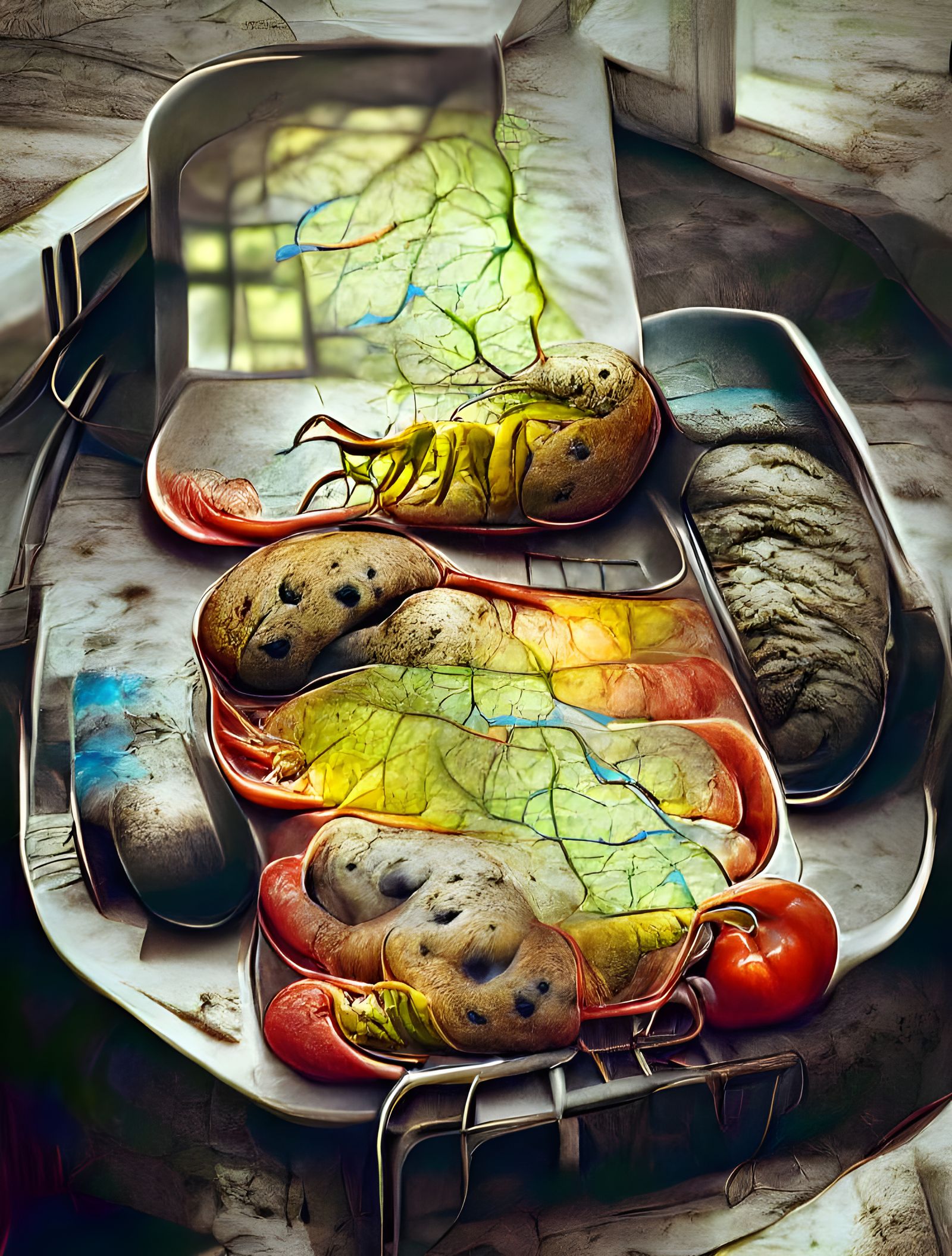 Colorful Mitochondria Powerhouse in VRay Style