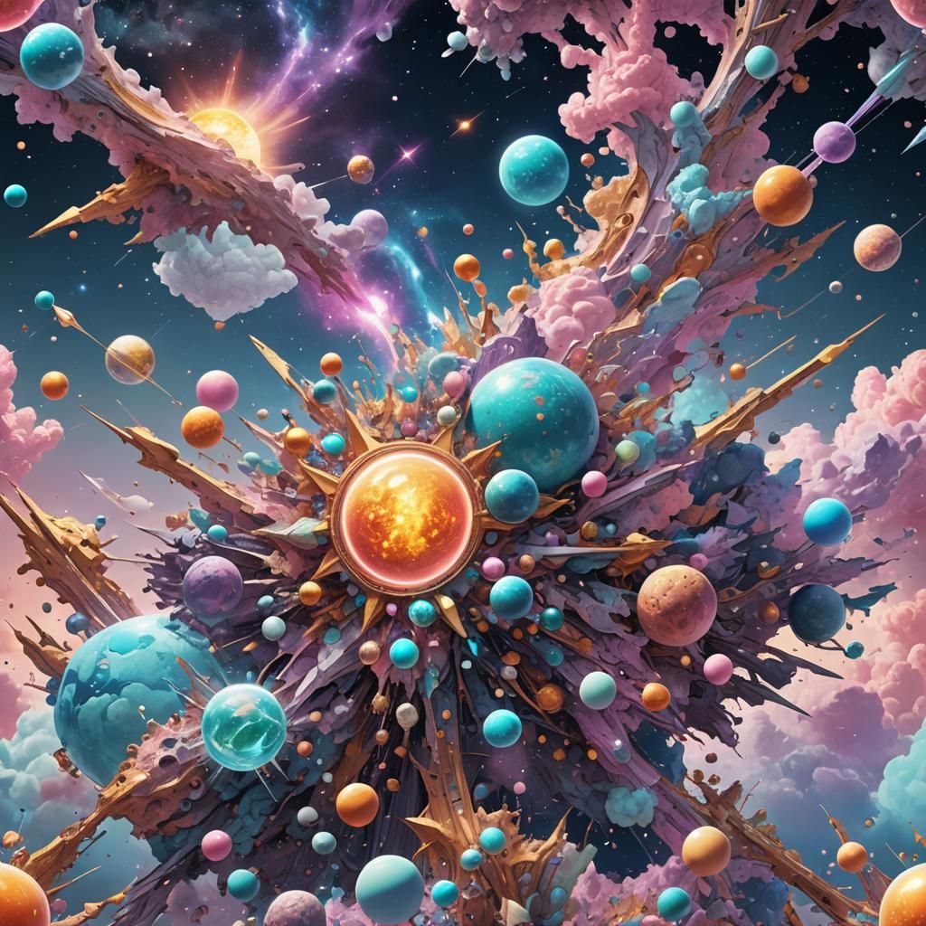 Cosmic Light and Bliss in Pastel Colors