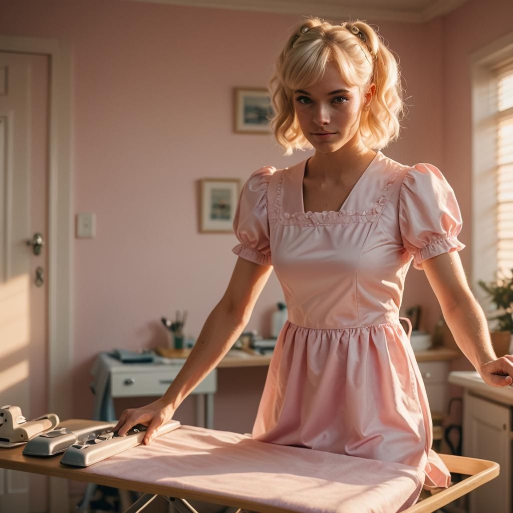 Muscular Man Crossdressing in Babydoll Nightie: Film Still