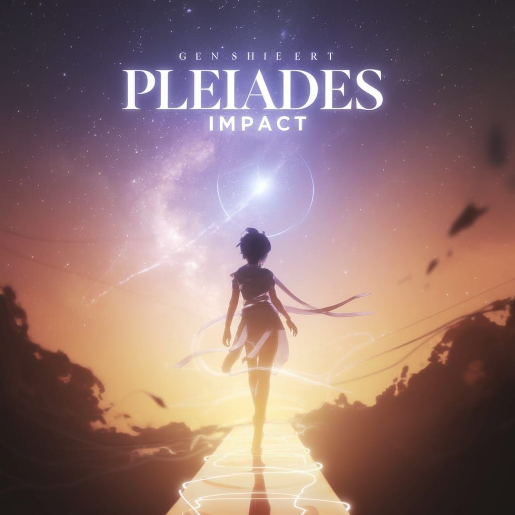 Ethereal Astral Traveler in Vibrant Pleiades Scene