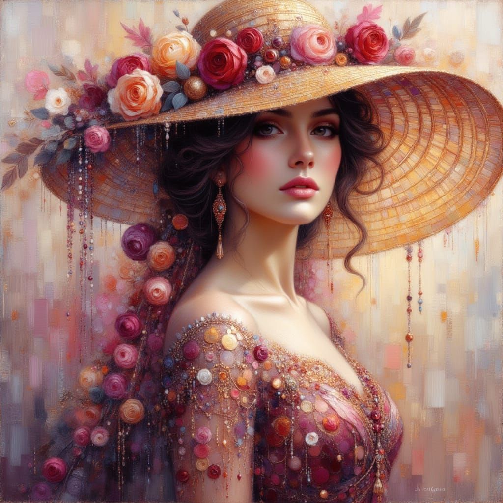 Elegant Princess Portrait in Oil Painting Style
