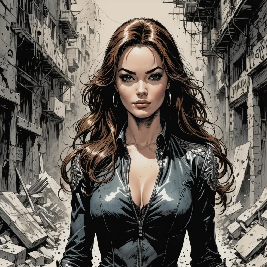 Claudine Auger Portrait in Comic Book Style