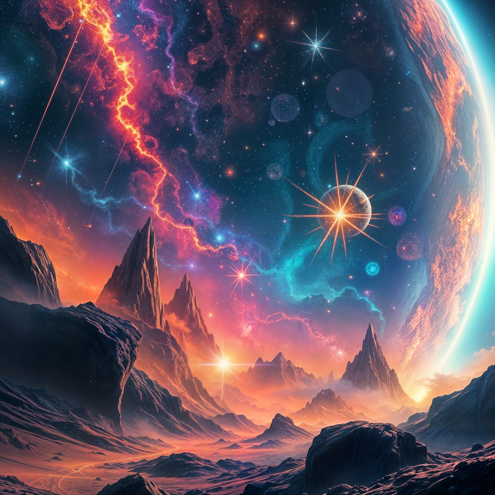Stunning Cosmic Star Wars Landscape in Digital Matte Paintin...