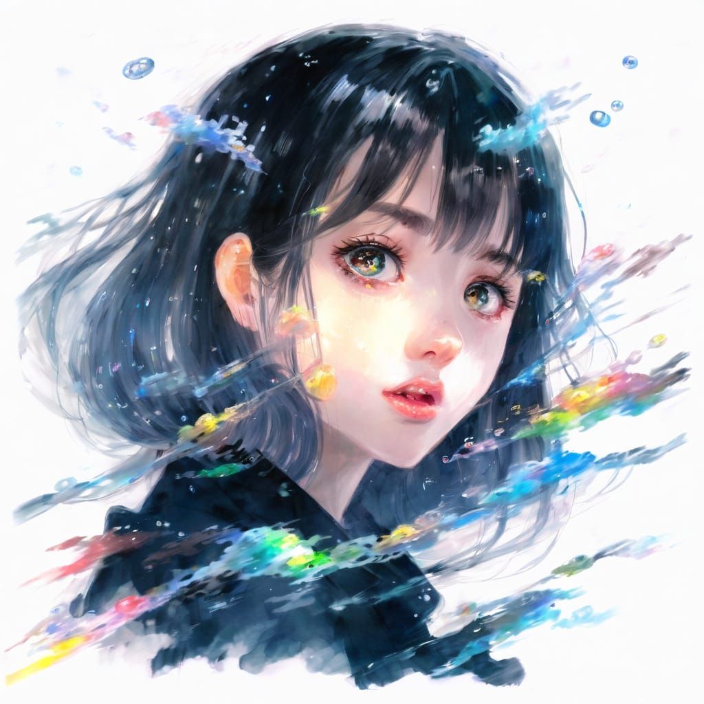 Ephemeral Anime Portrait in Impressionist Style