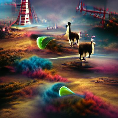 Llamas Running on Saturn in 8K 3D