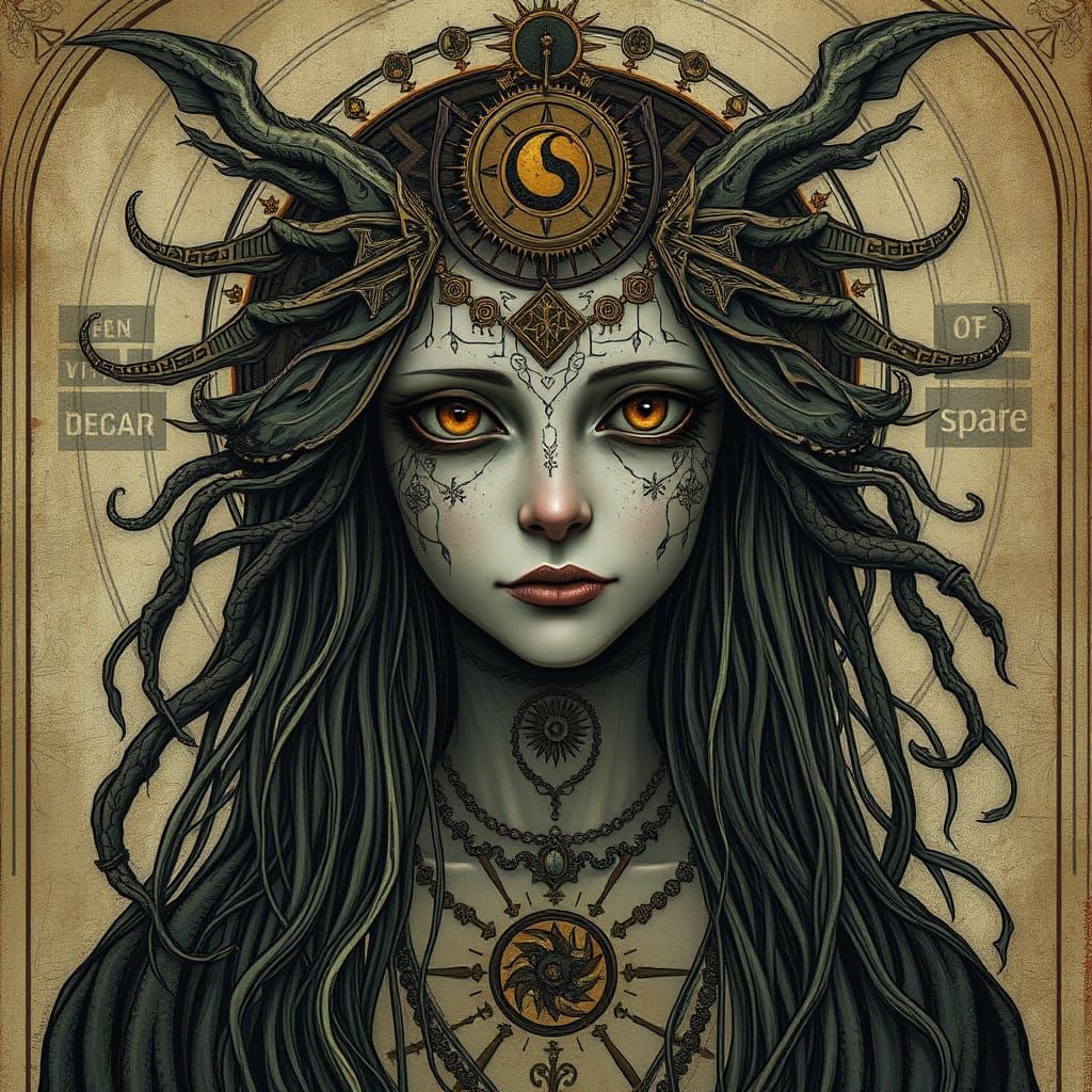 Mystical Seer in Art Nouveau Symbolism