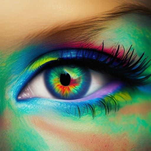 Rainbow Eye Crying: Detailed Matte Painting