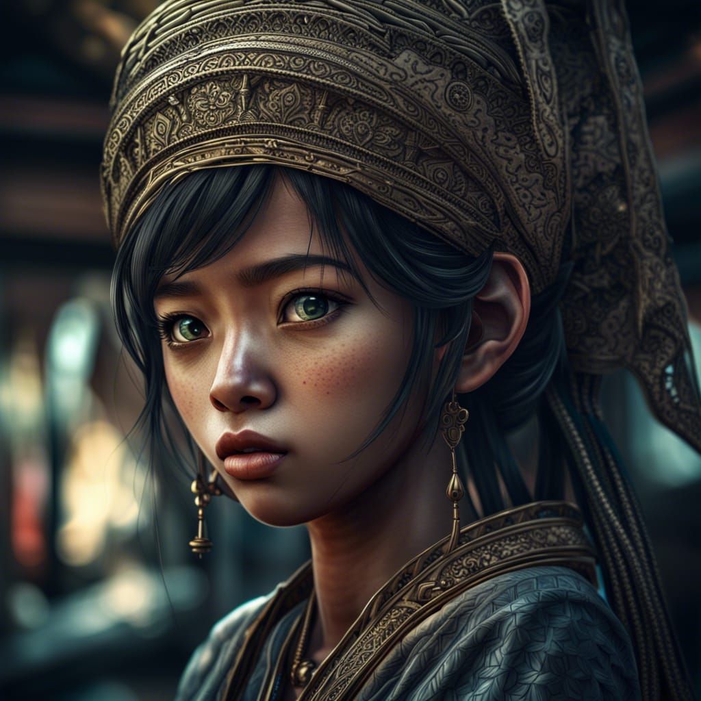 Hyperrealistic Anime Girl from Cambodia in HDR