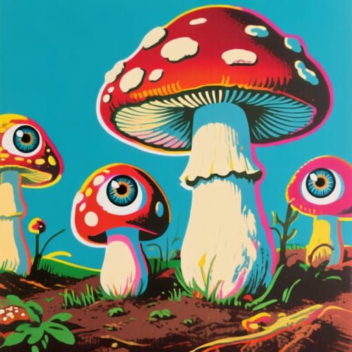 Whimsical Eyed Mushrooms Grow in Absurdistan