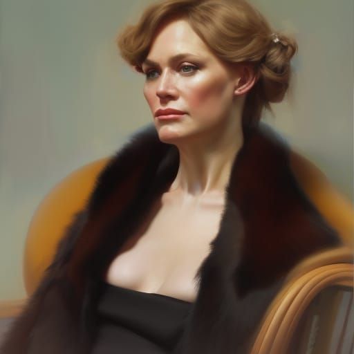 Countess in Fur Coat: Hyperdetailed Concept Art