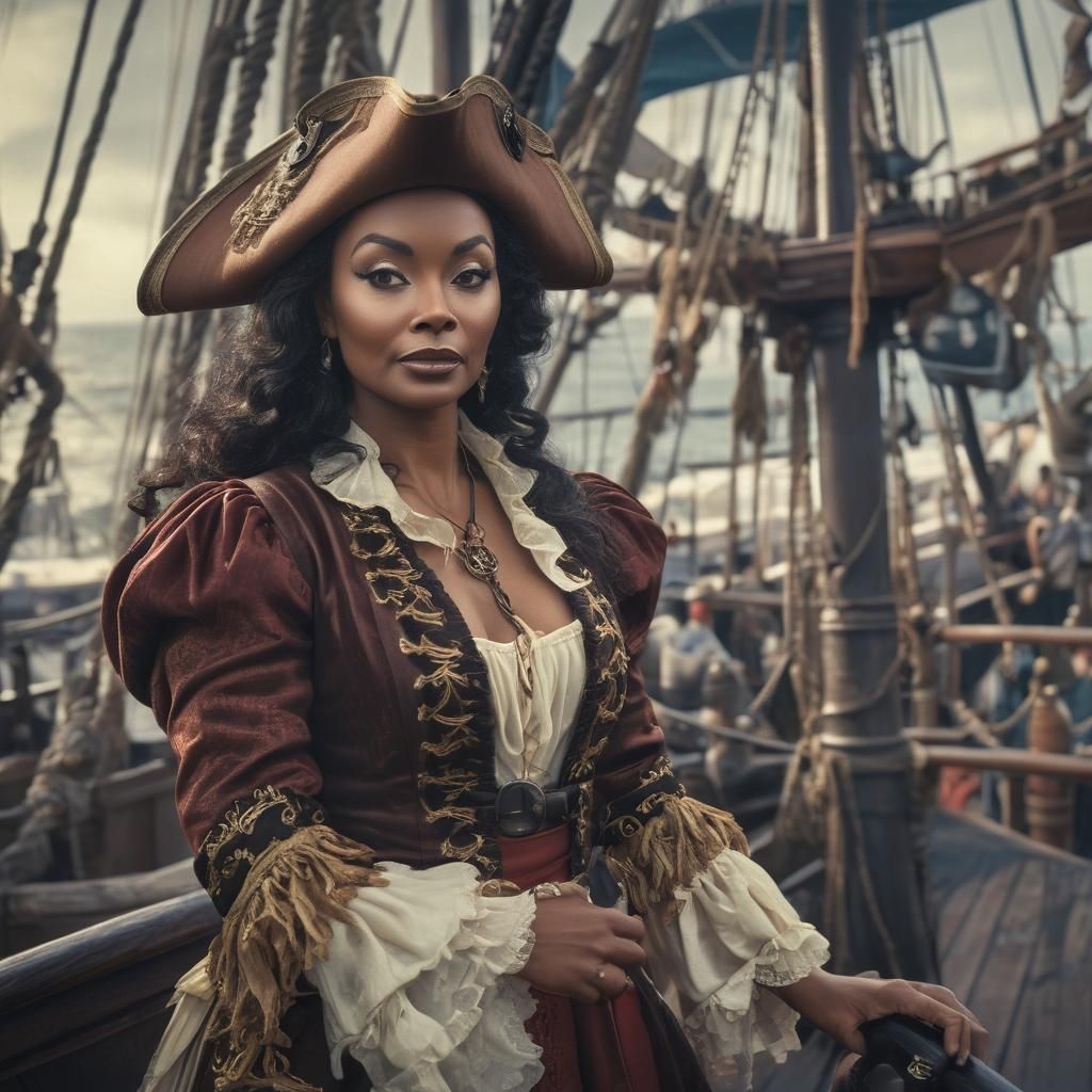 Pirate Nichelle Nichols in a Cinematic Film Still