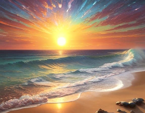 Vibrant Trump Conch Shell on Seashore